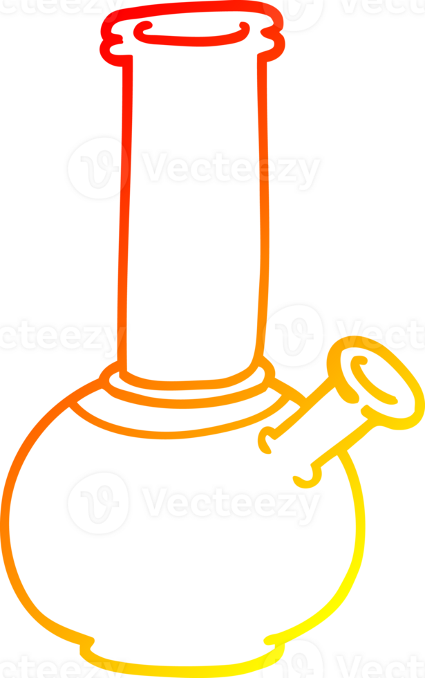 warm gradient line drawing of a cartoon bong png