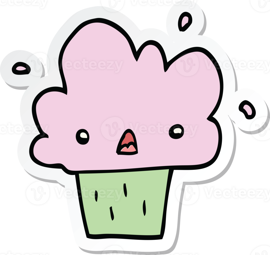 sticker of a cartoon cupcake png