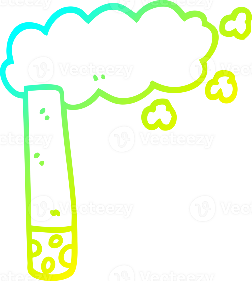 cold gradient line drawing of a cartoon cigarette png