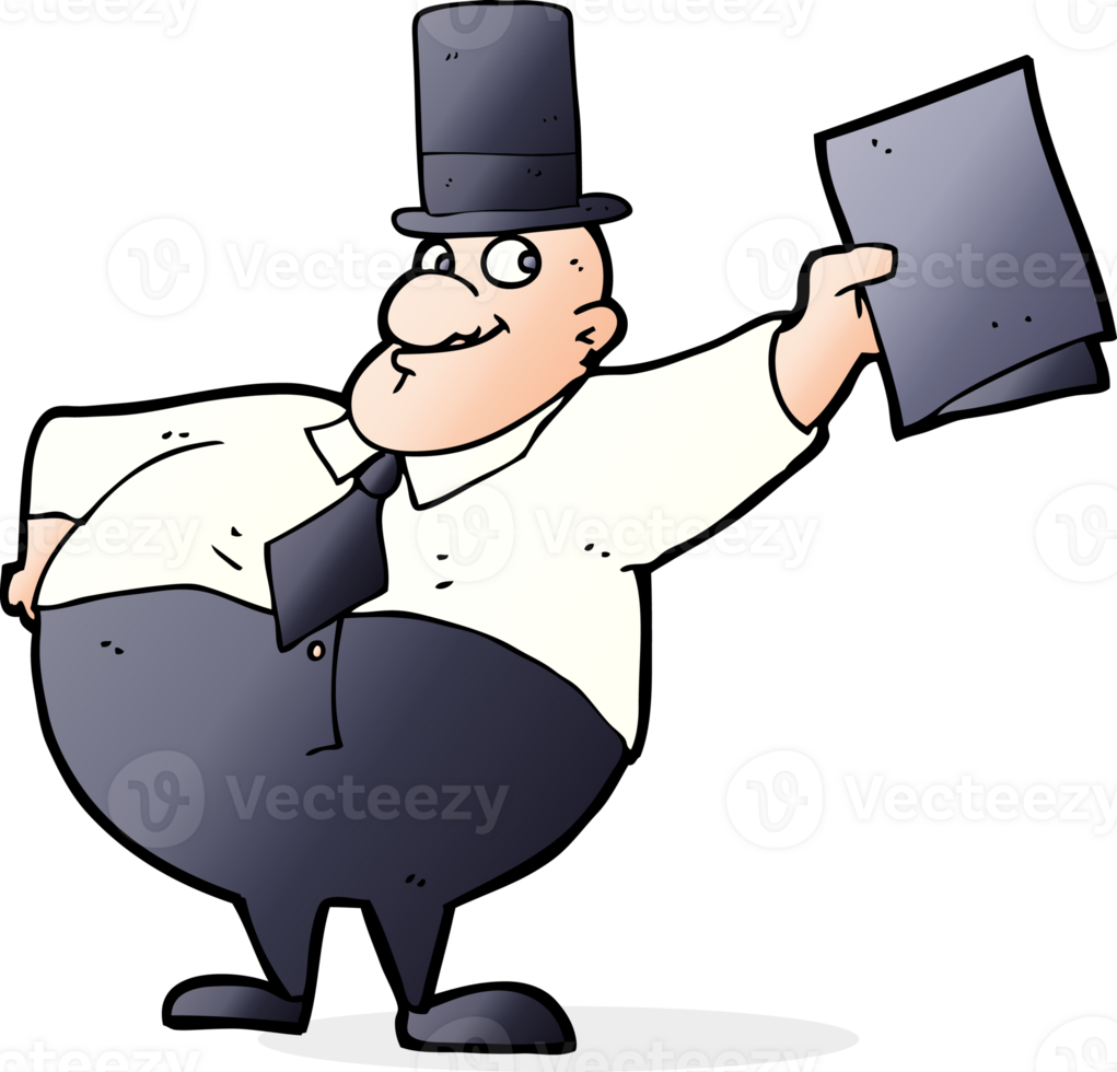 cartoon man wearing top hat png