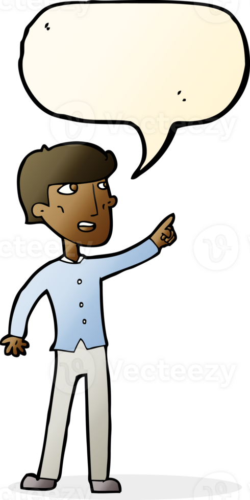 cartoon man pointing with speech bubble png