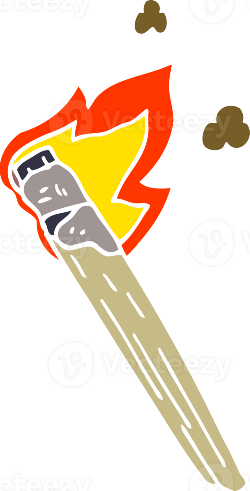 dessin animé doodle marque de torche brûlante png