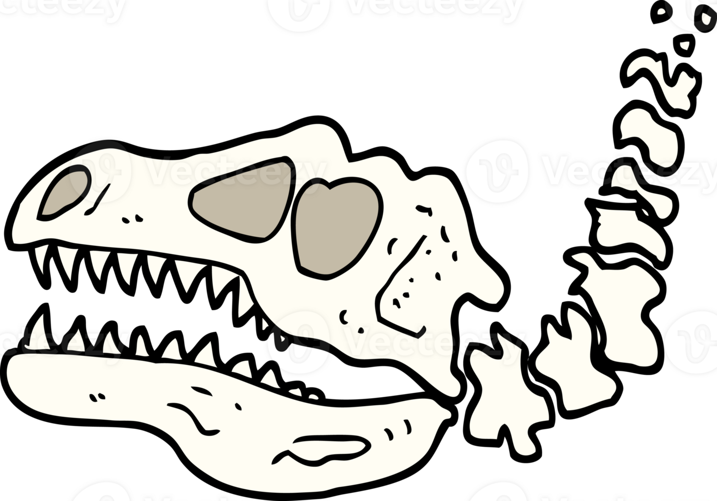 hand drawn doodle style cartoon dinosaur bones png