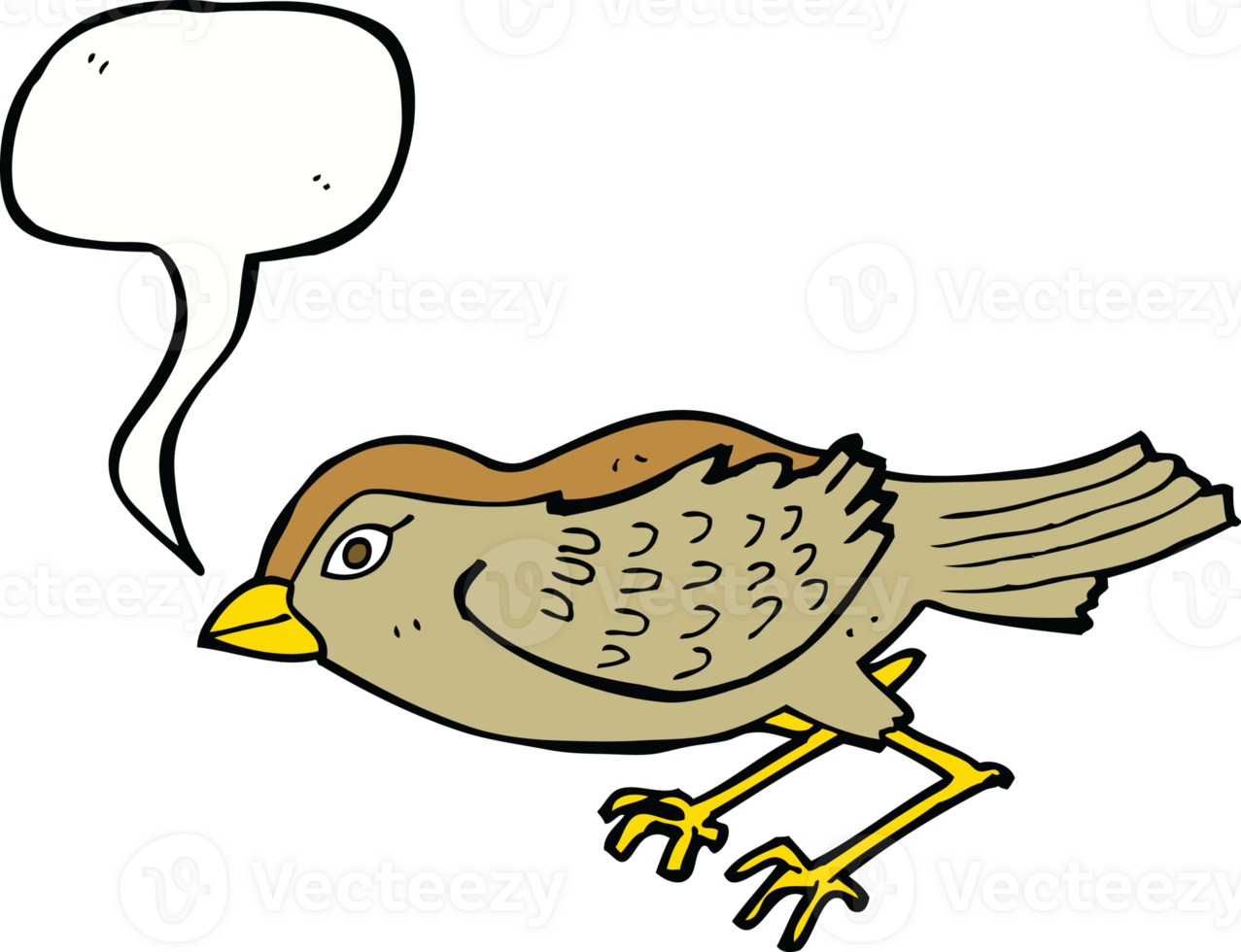 cartoon garden bird with speech bubble png
