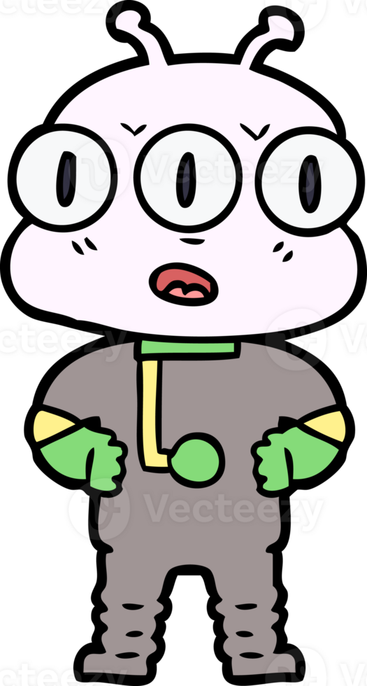 cartoon three eyed alien png