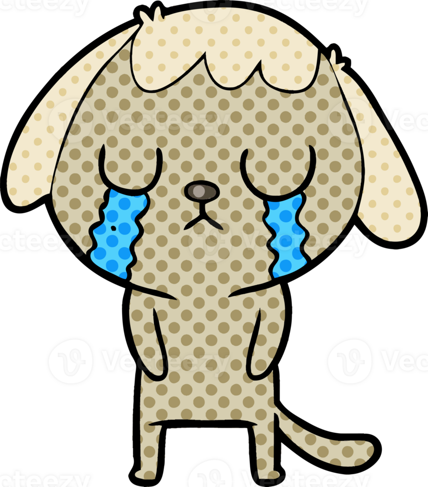 cute cartoon dog crying png