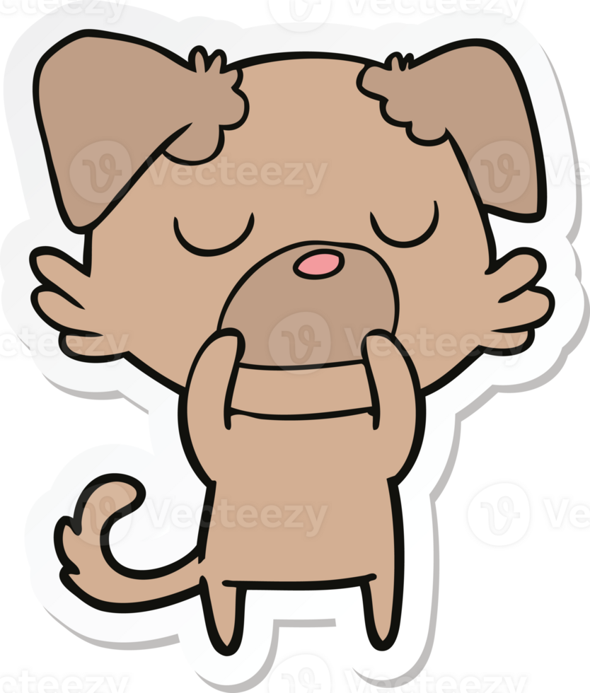 sticker of a cartoon dog png