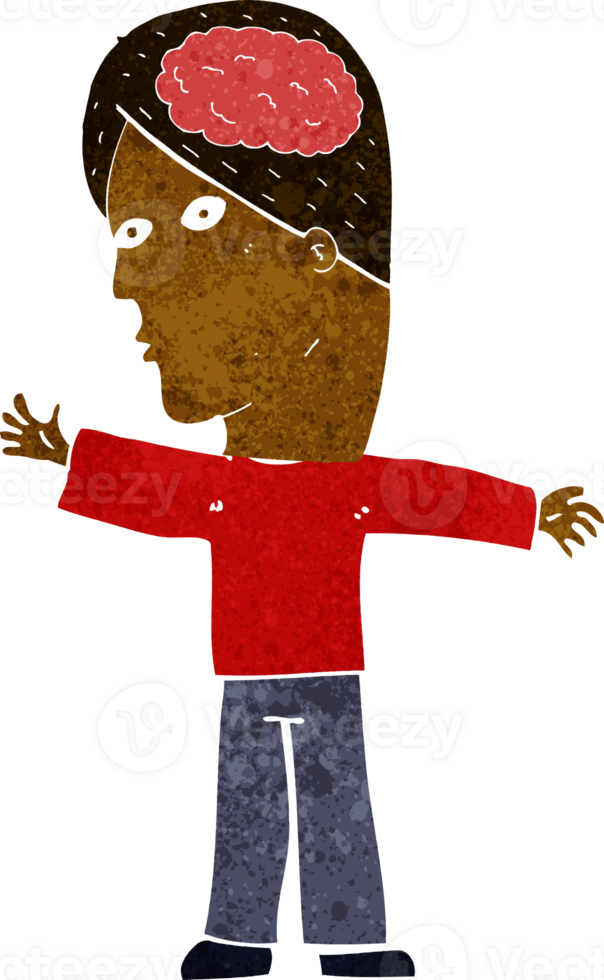cartoon man with brain png