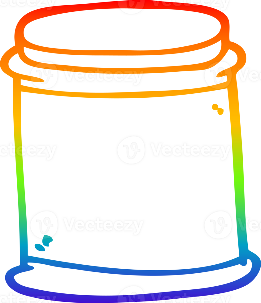 rainbow gradient line drawing of a cartoon vitamin pots png