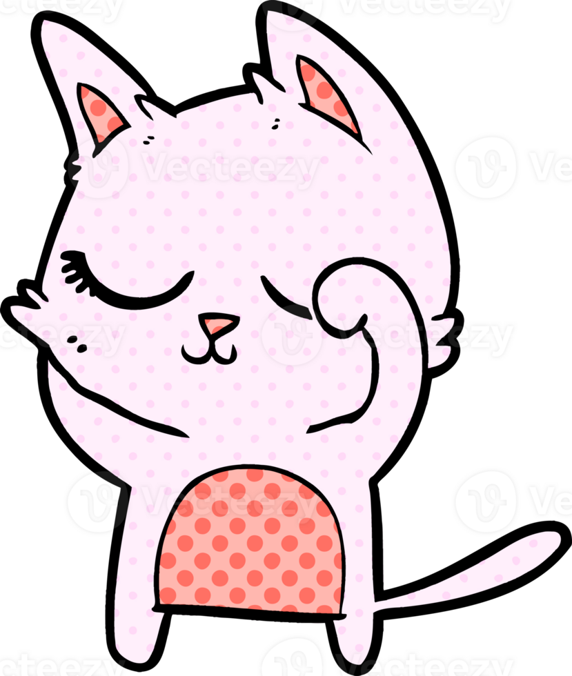 calm cartoon cat png