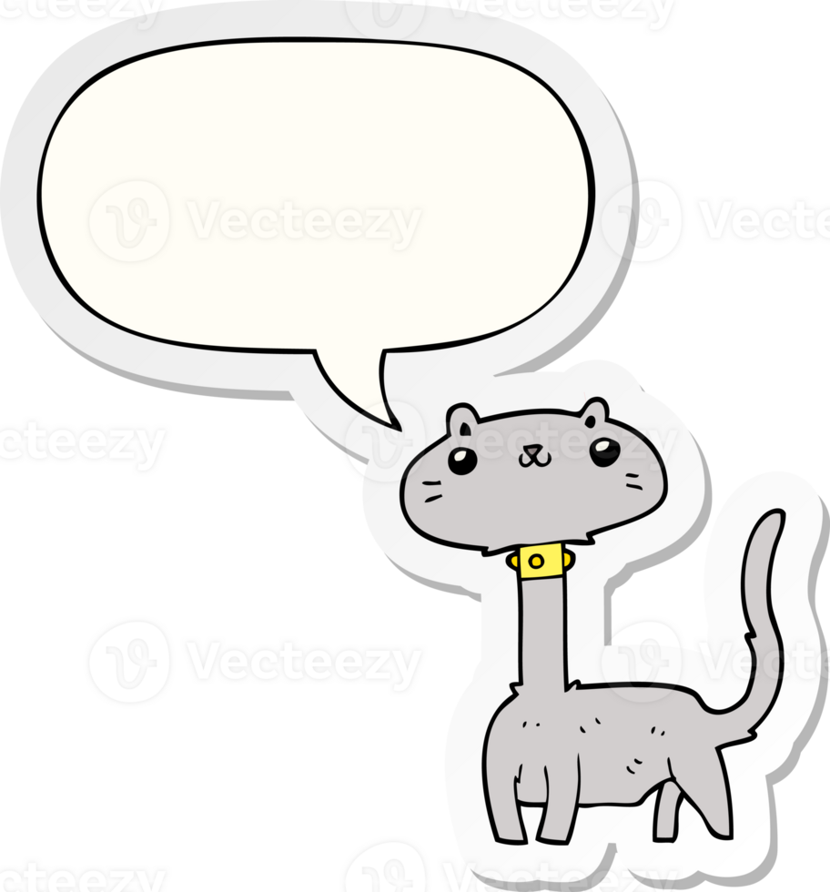 cartoon cat with speech bubble sticker png