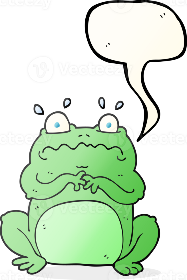hand drawn speech bubble cartoon funny frog png
