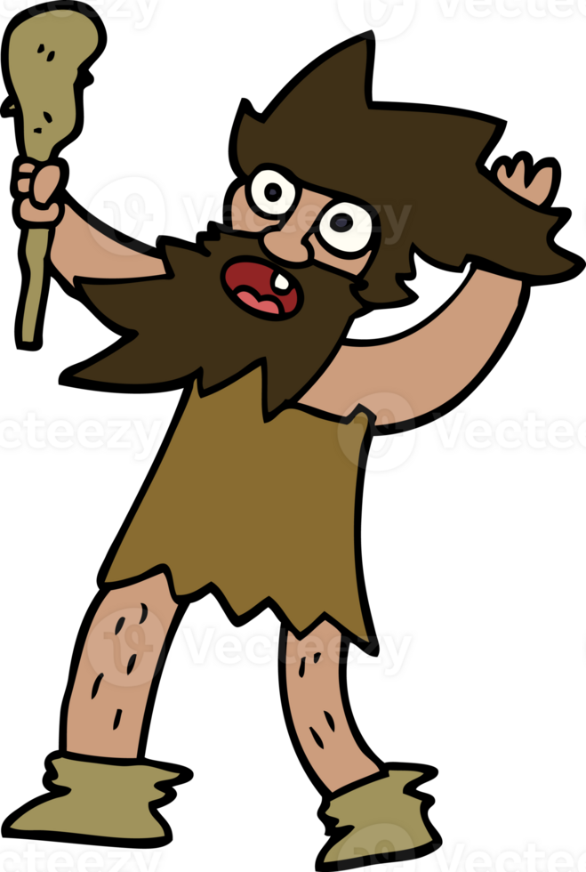 cartoon doodle cave man png