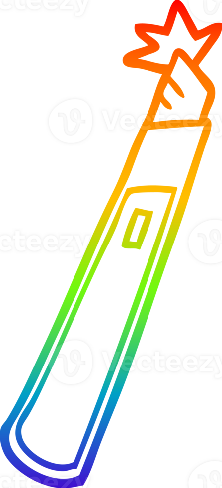rainbow gradient line drawing of a cartoon craft knife png