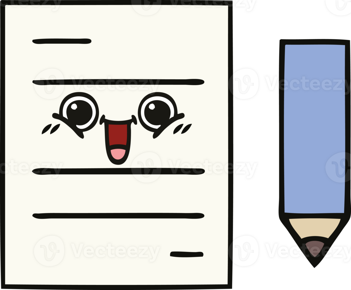 cute cartoon of a test paper png