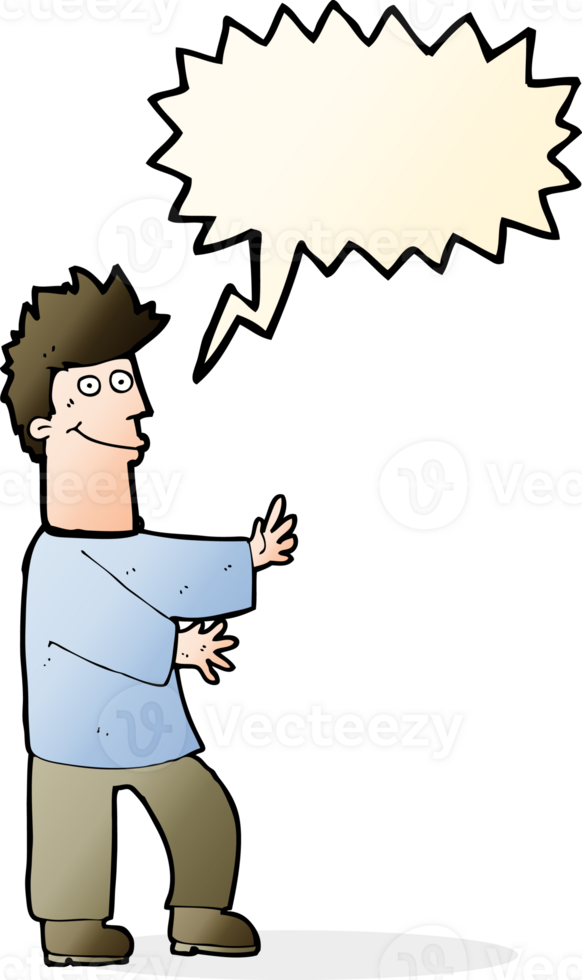 cartoon happy man with speech bubble png