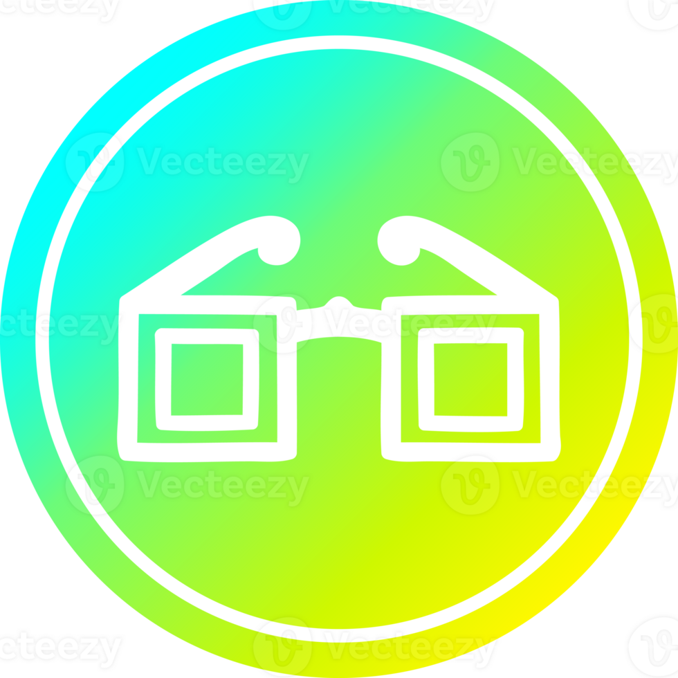 square glasses circular icon with cool gradient finish png
