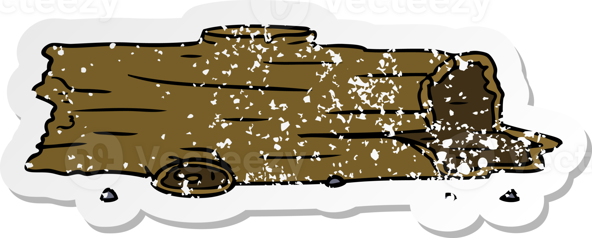 hand drawn distressed sticker cartoon doodle of a tree log png