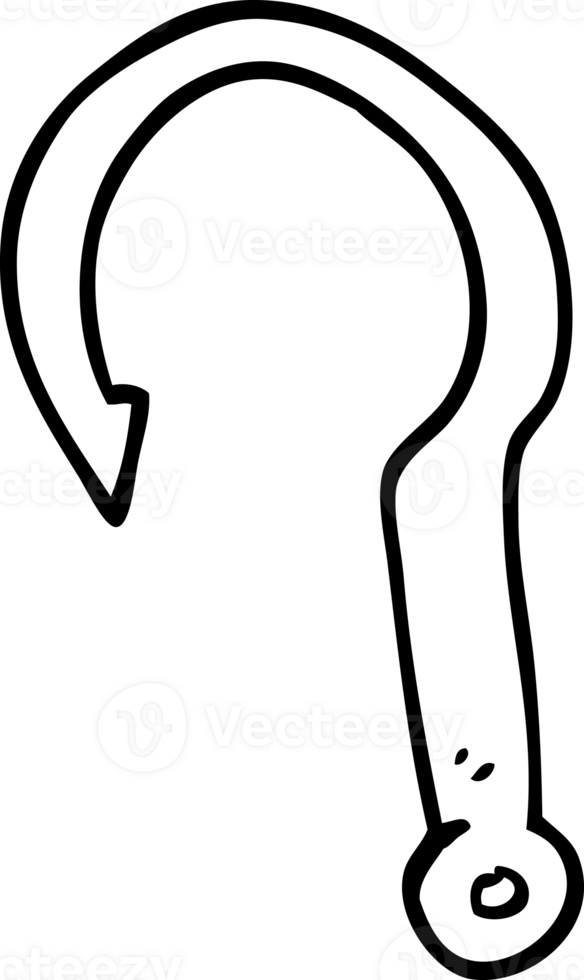 Strichzeichnung Cartoon Angelhaken png