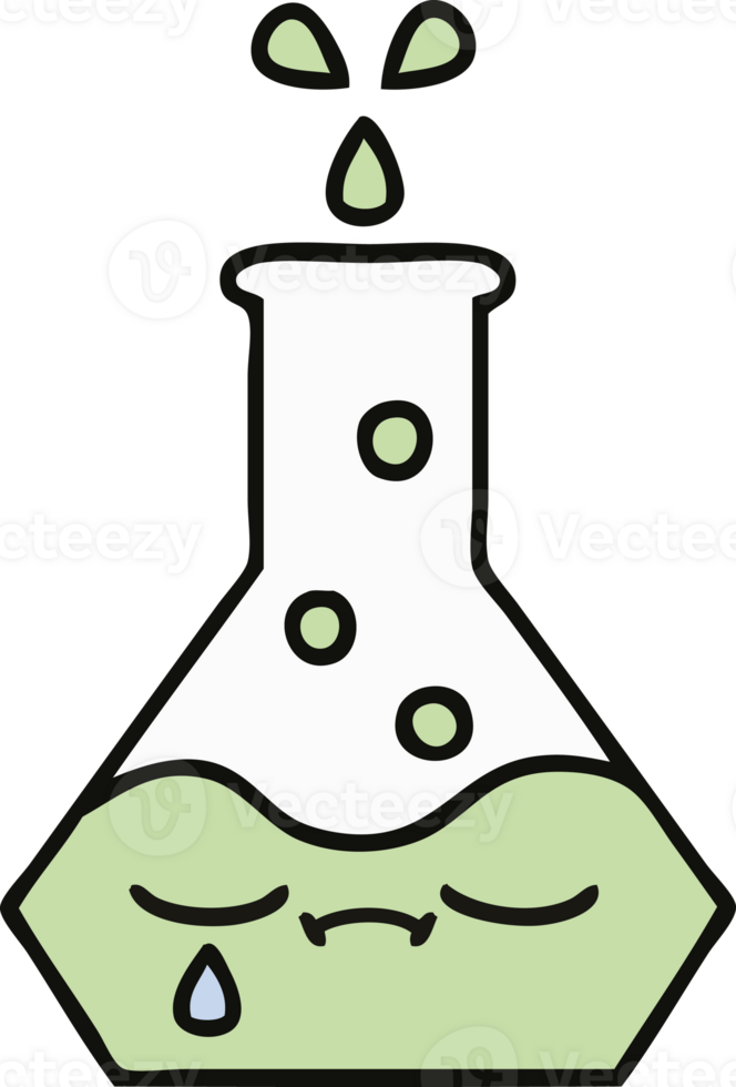 cute cartoon of a science beaker png
