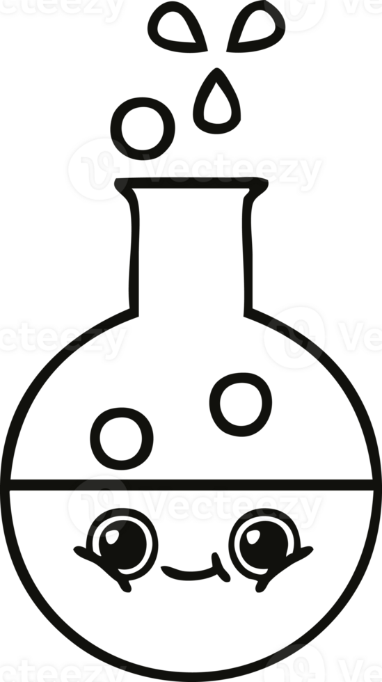 line drawing cartoon of a test tube png