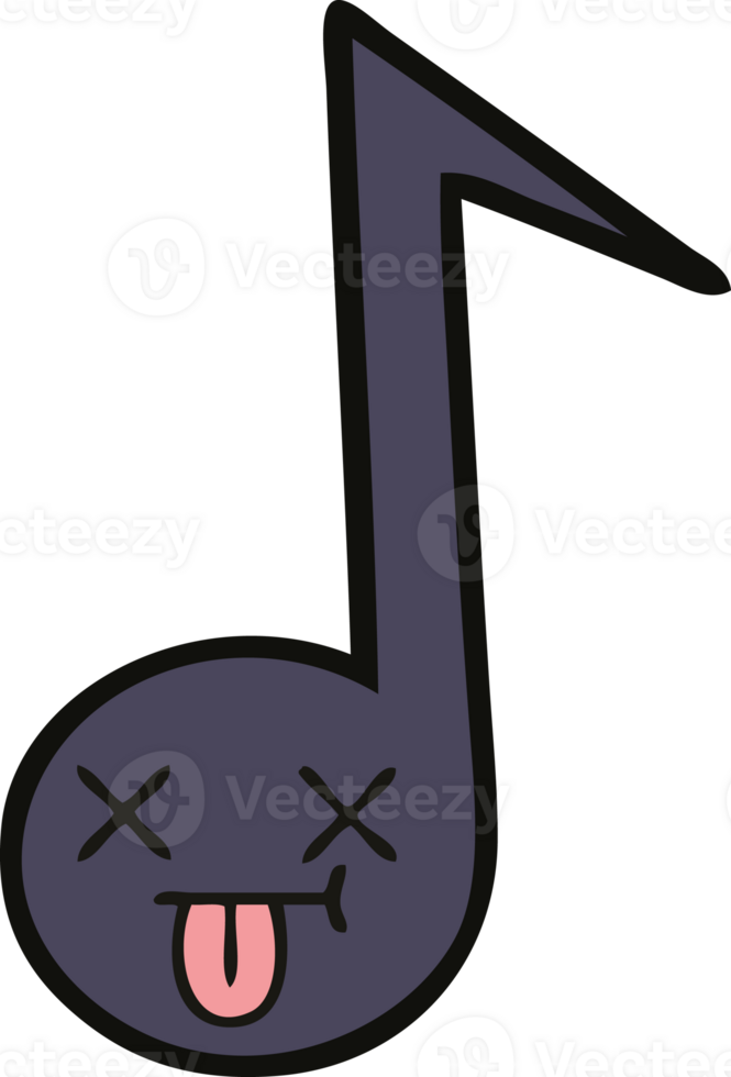 cute cartoon of a musical note png
