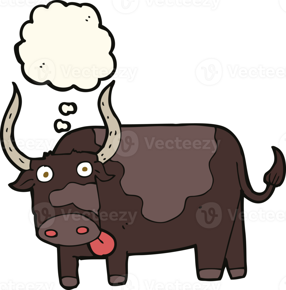 cartoon bull with thought bubble png