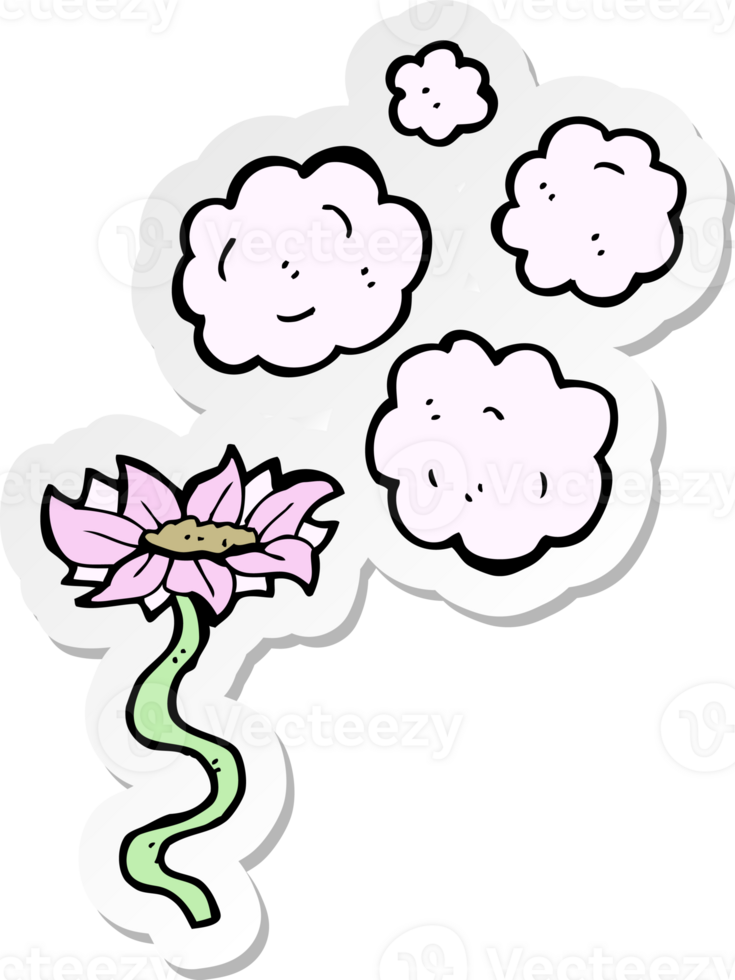 sticker of a cartoon flower png