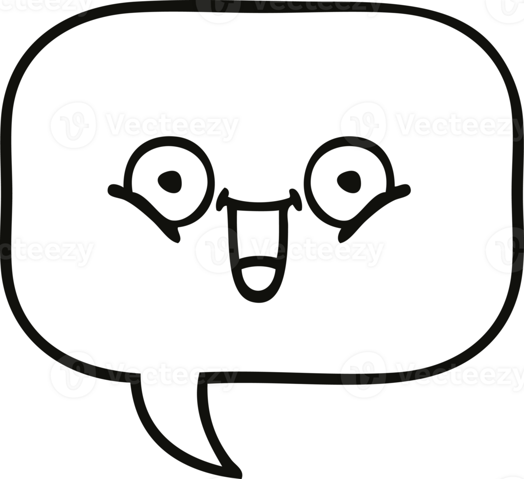 line drawing cartoon of a speech bubble png