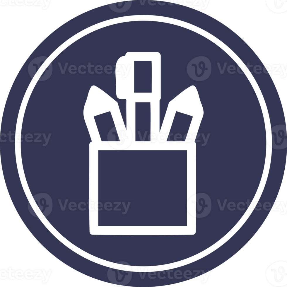 pencil pot circular icon symbol png