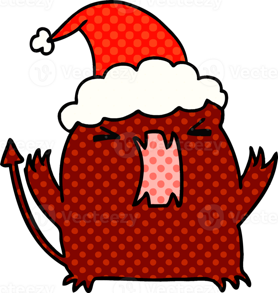 hand drawn christmas cartoon of kawaii devil png