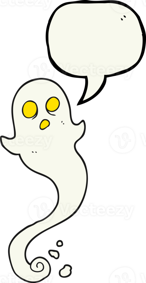 hand drawn speech bubble cartoon halloween ghost png