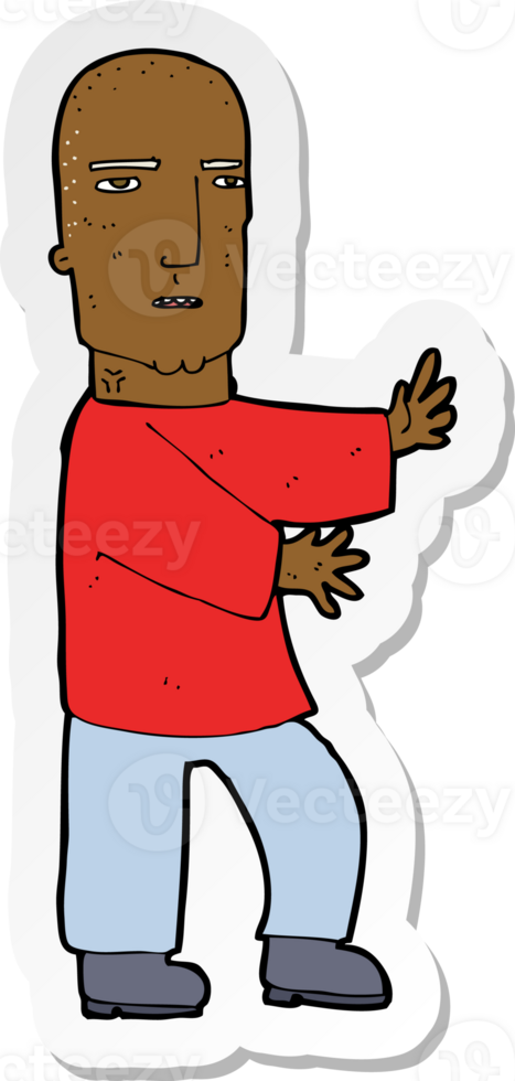 sticker of a cartoon tough man png