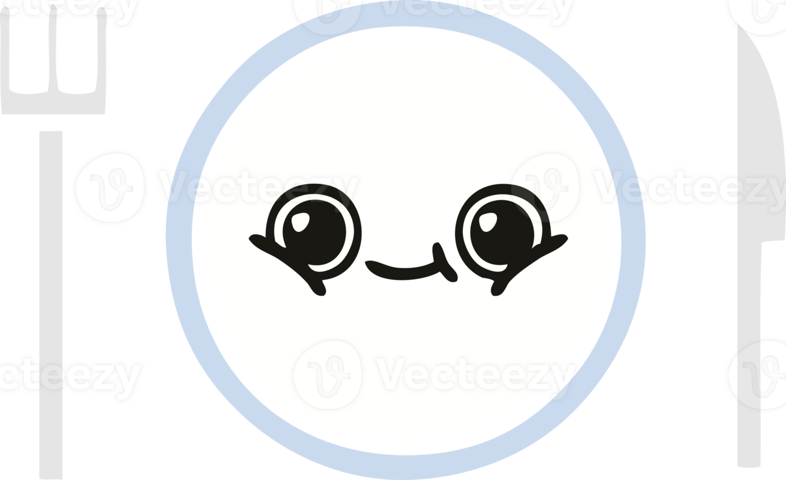 flat color retro cartoon of a dinner plate png