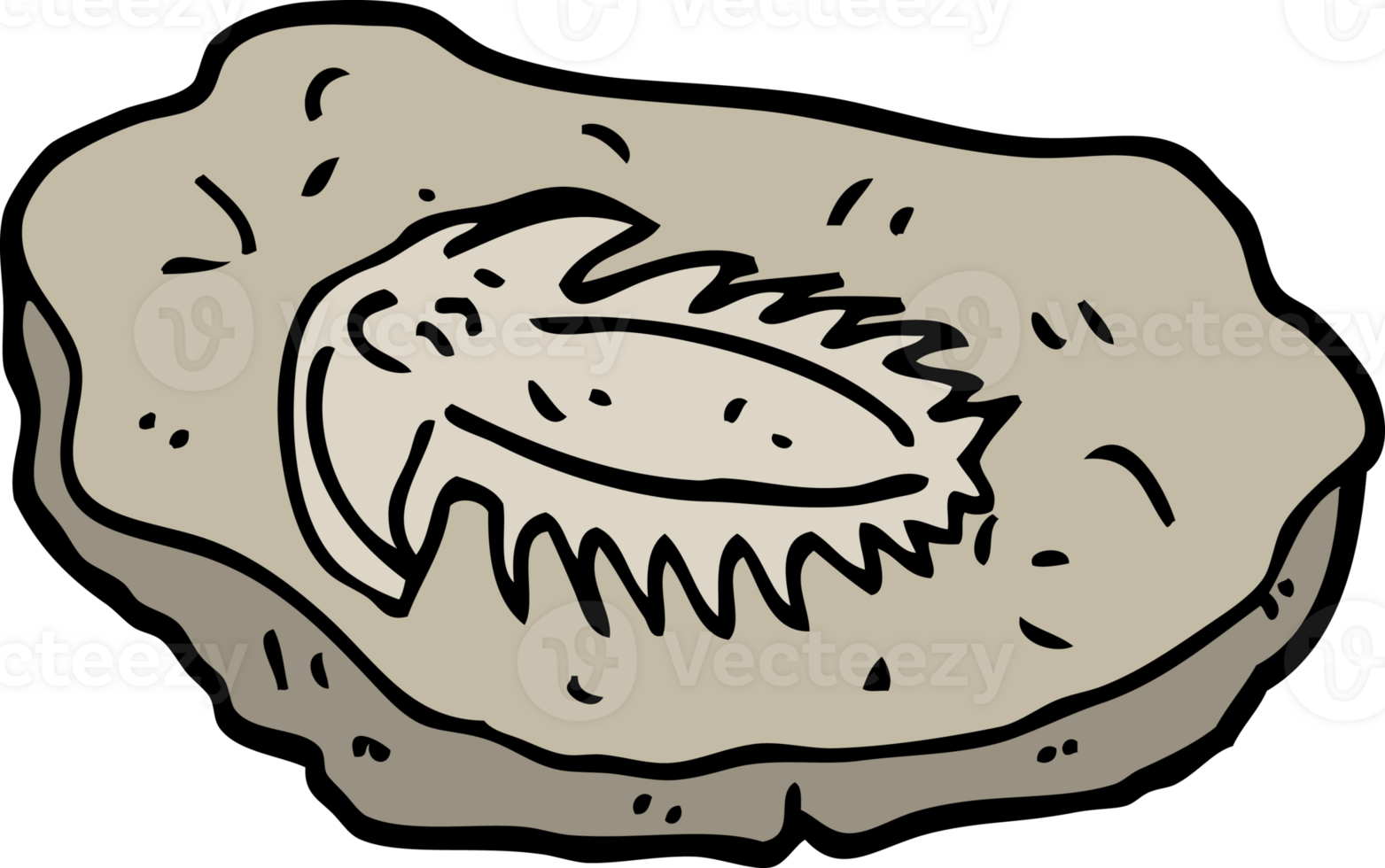 hand drawn doodle style cartoon ancient fossil png