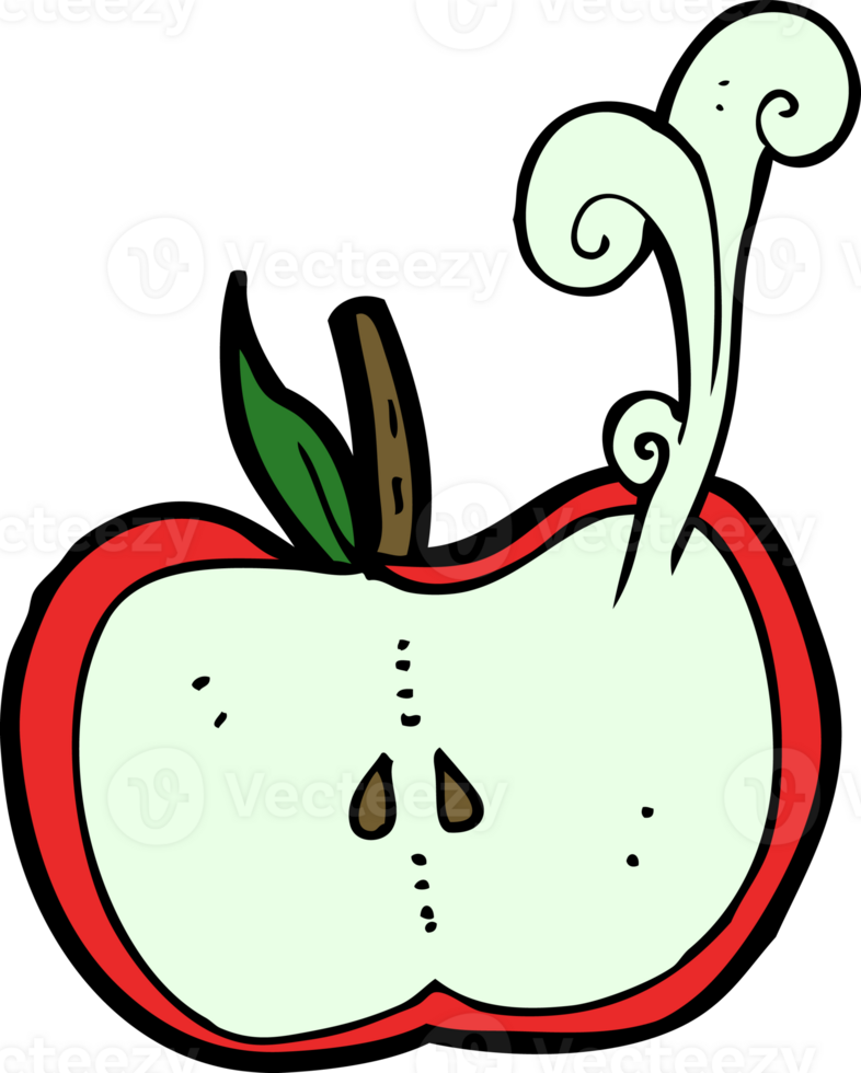 cartoon juicy apple half png