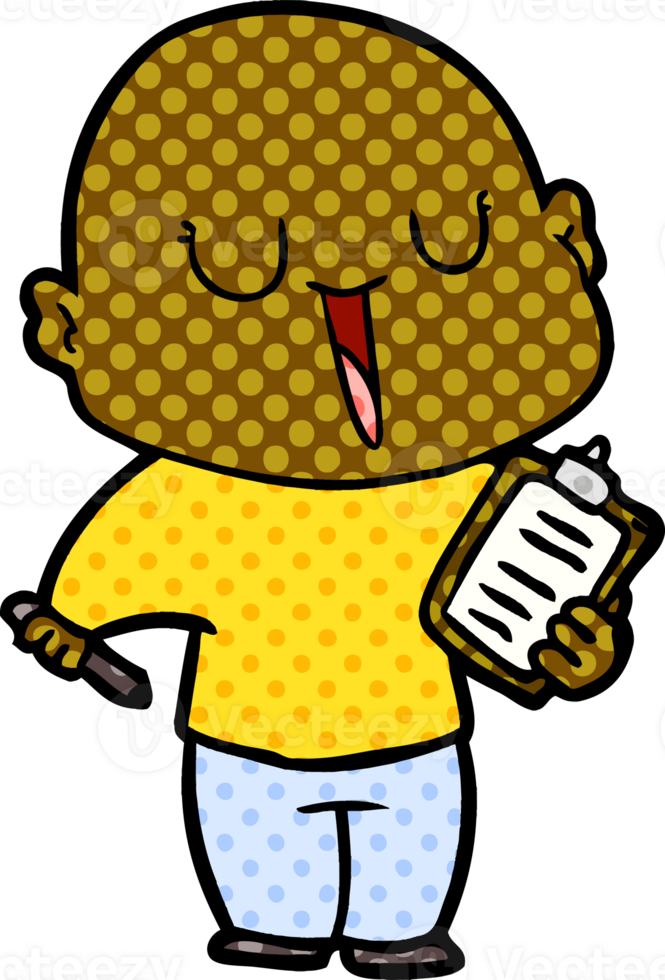 happy cartoon bald man png