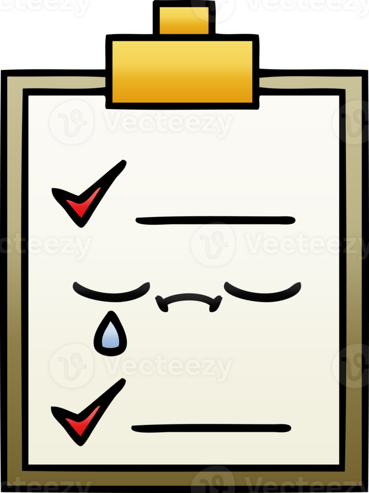 gradient shaded cartoon of a check list png