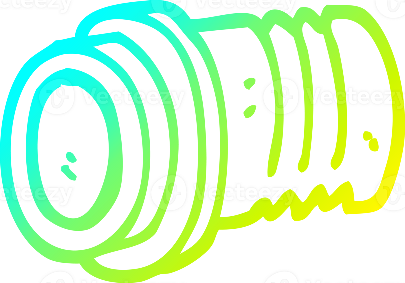 cold gradient line drawing of a cartoon pipe fitting png