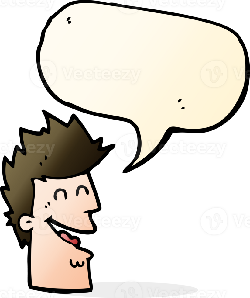 cartoon happy man with speech bubble png