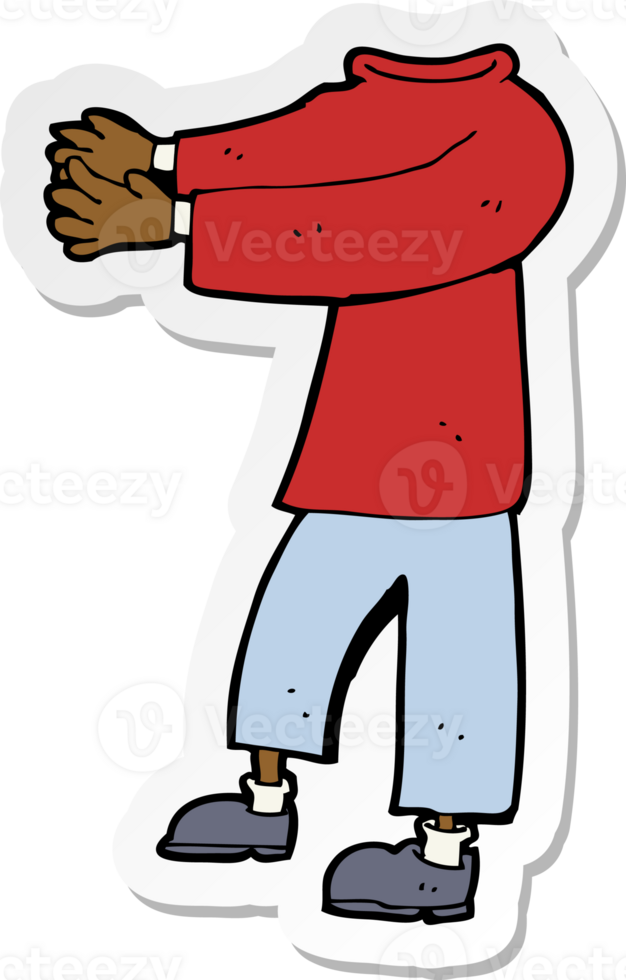 sticker of a cartoon headless body png