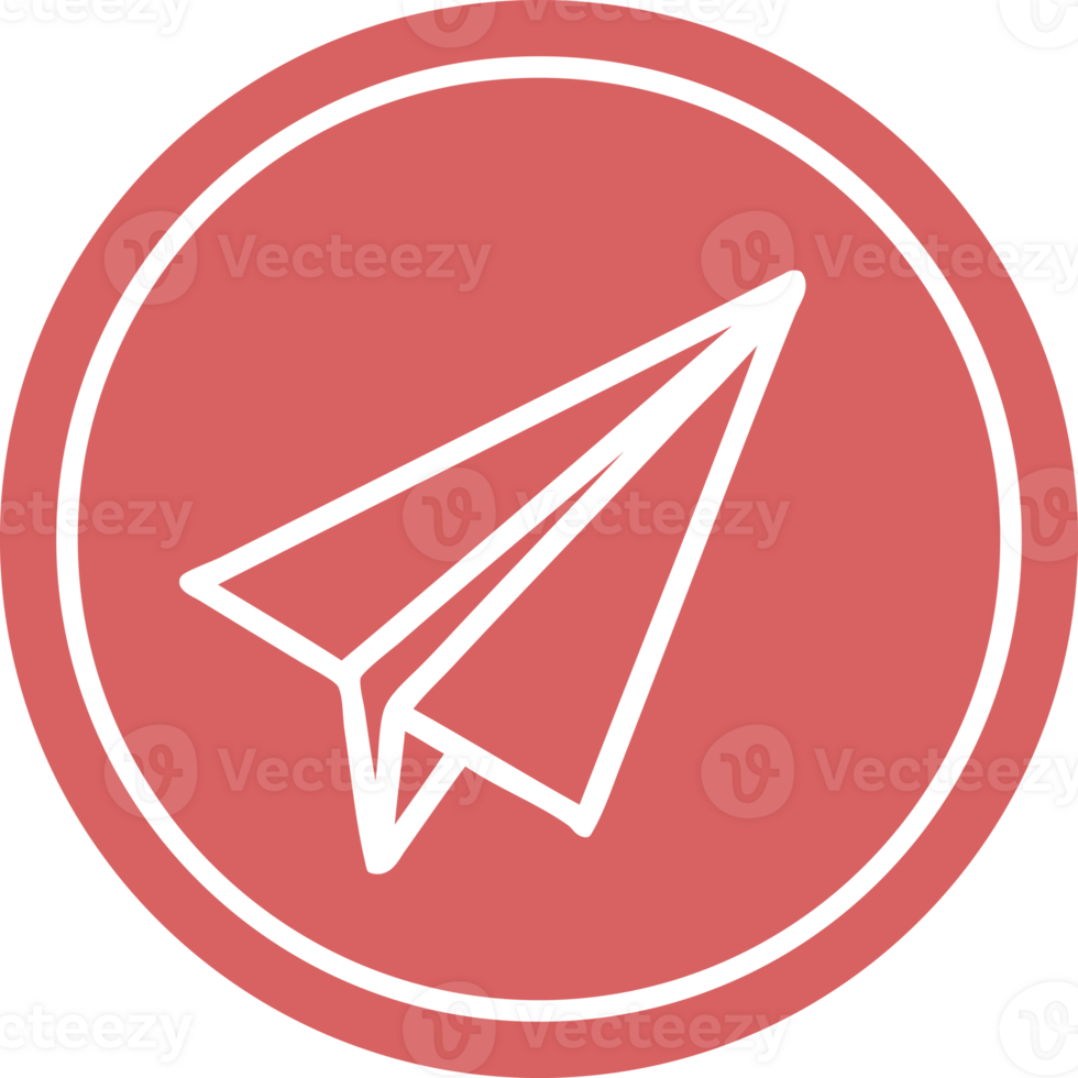 paper plane circular icon symbol png