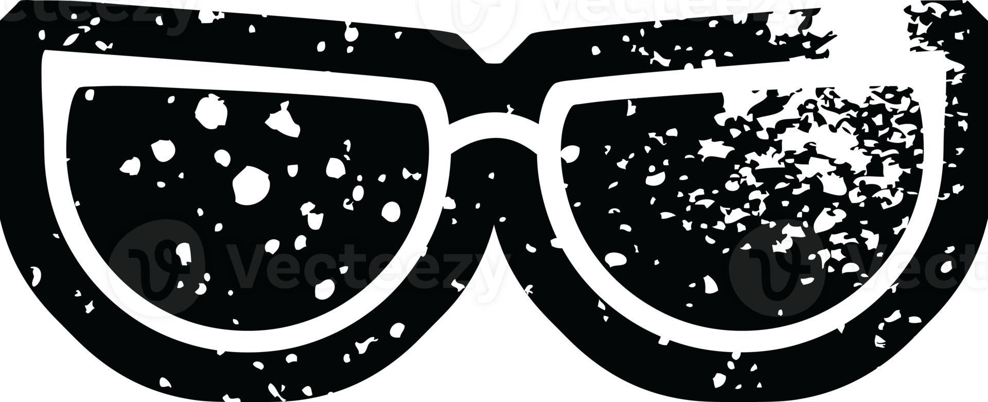 Distressed effect spectacles graphic illustration Icon png