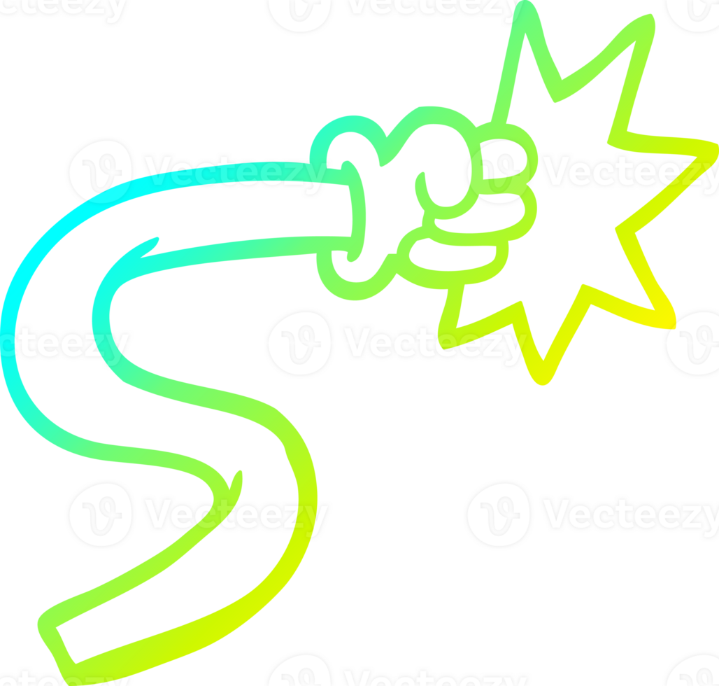 cold gradient line drawing of a cartoon hand gesture png