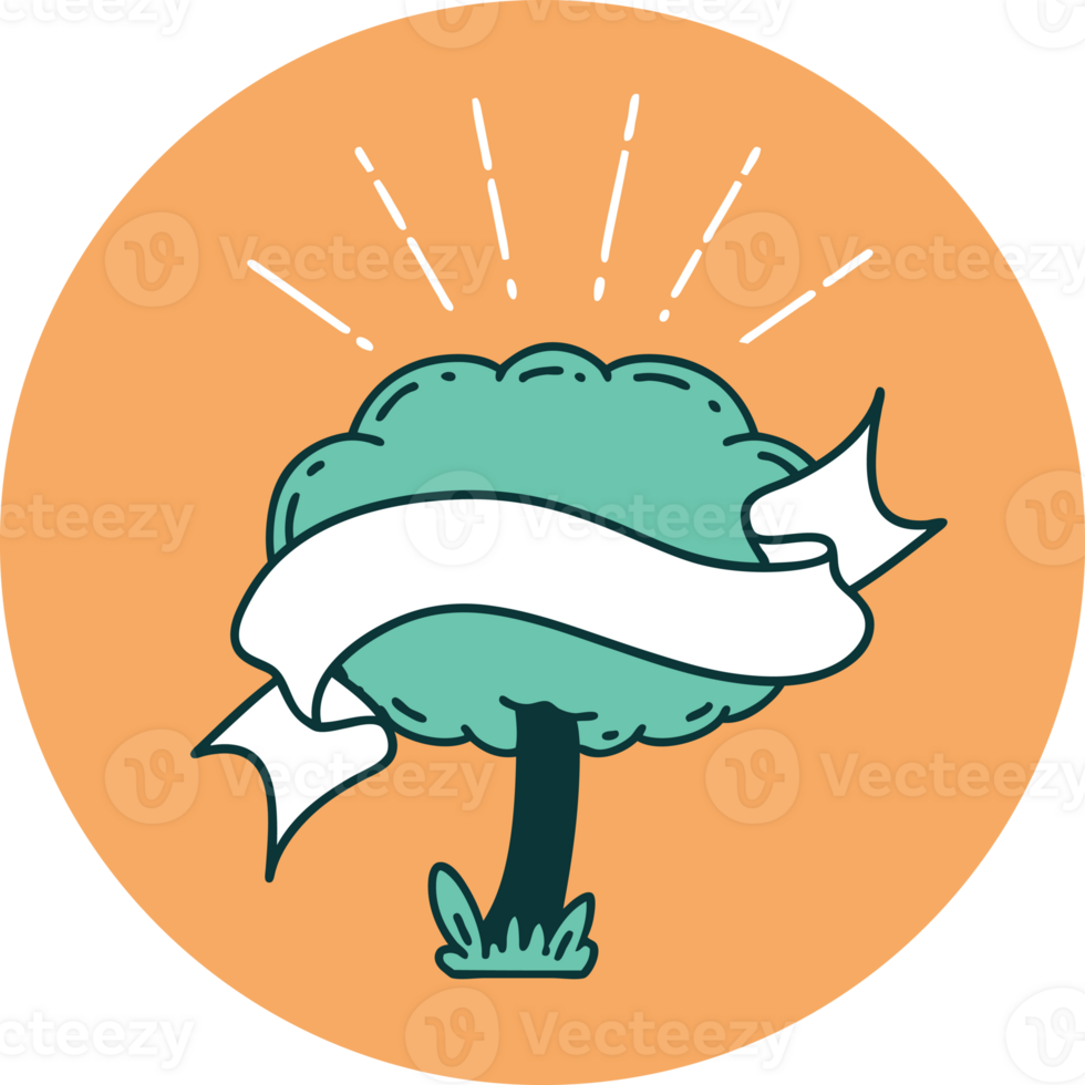 icon of a tattoo style tree png