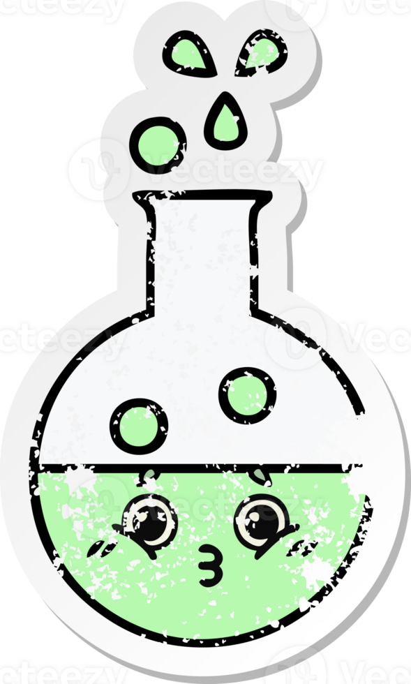 nödställda klistermärke av ett sött tecknat provrör png
