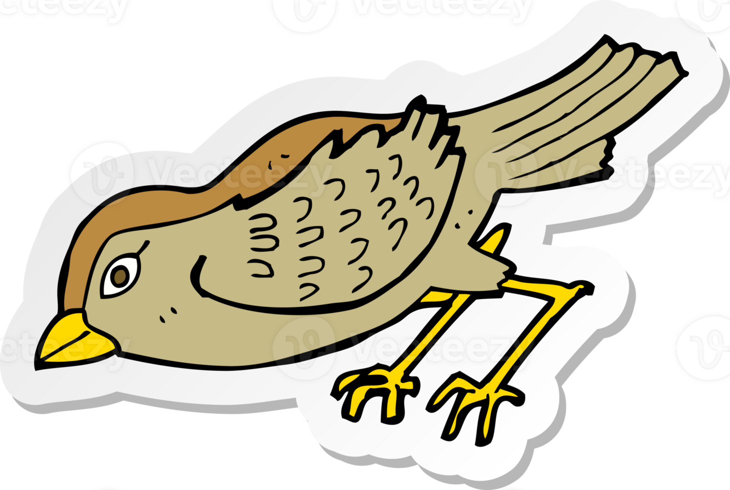 sticker of a cartoon garden bird png
