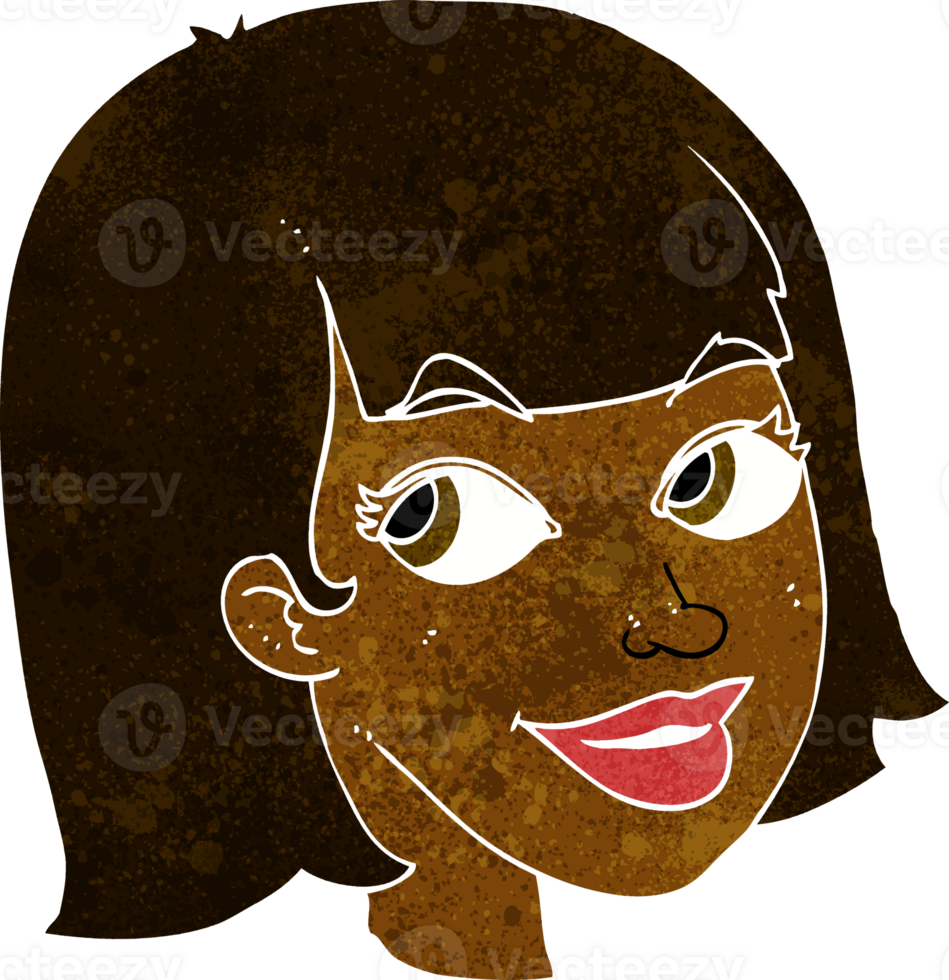 cartoon happy female face png