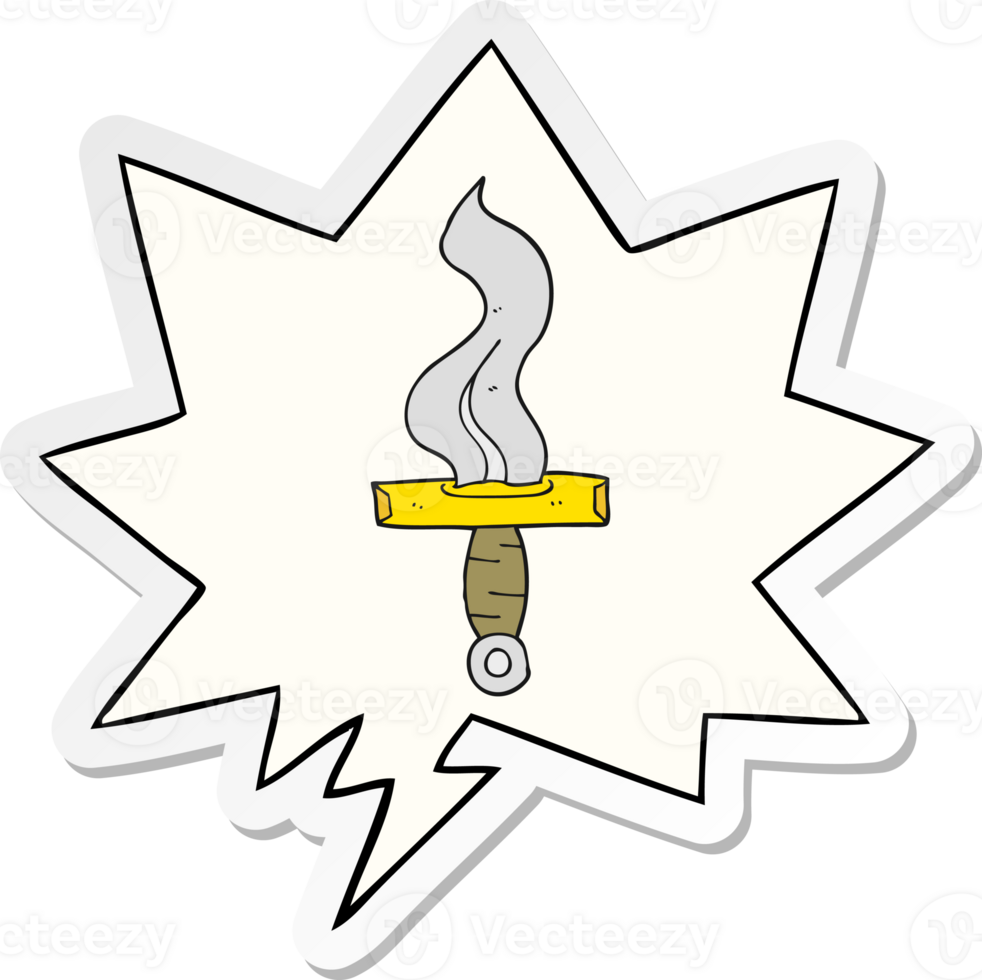 cartoon dagger and speech bubble sticker png