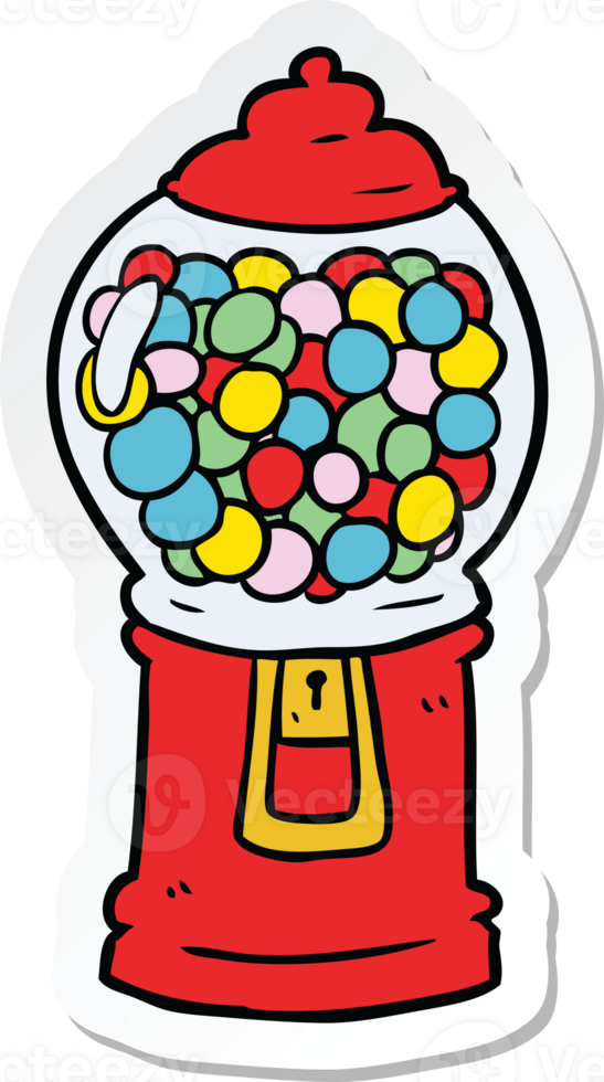 sticker of a cartoon gumball machine png